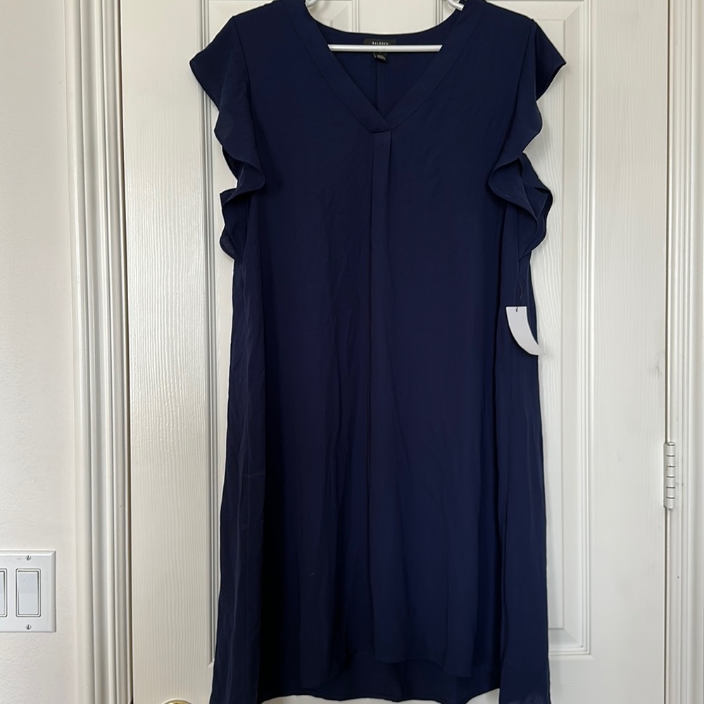 Halogen navy mini dress. Size large. NWT.